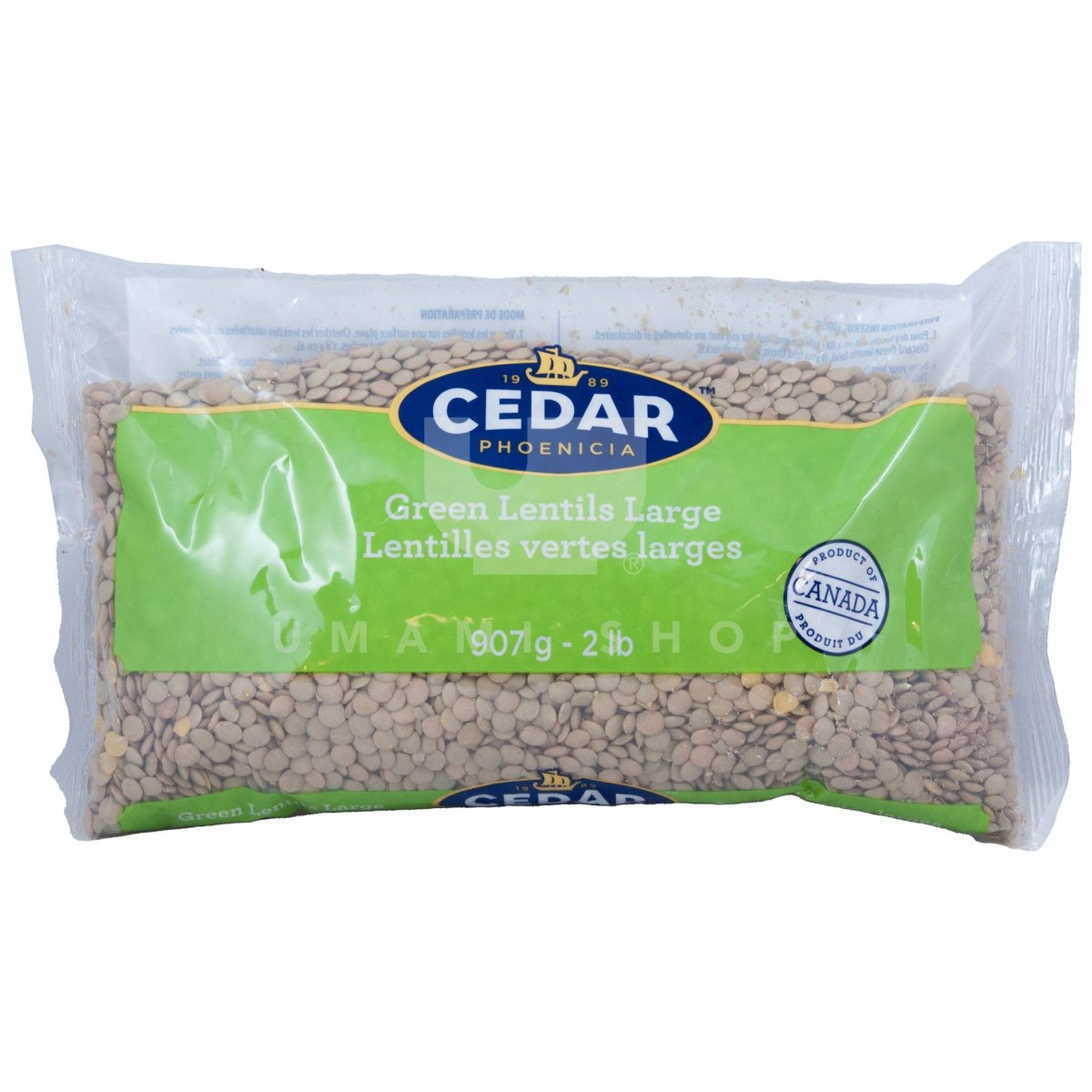 Cedar Dry Green Lentils  2Lbs