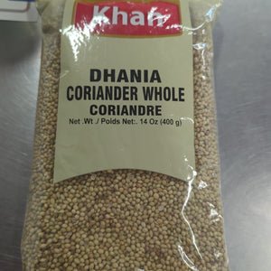Khan Dhania Coriander Whole 400g