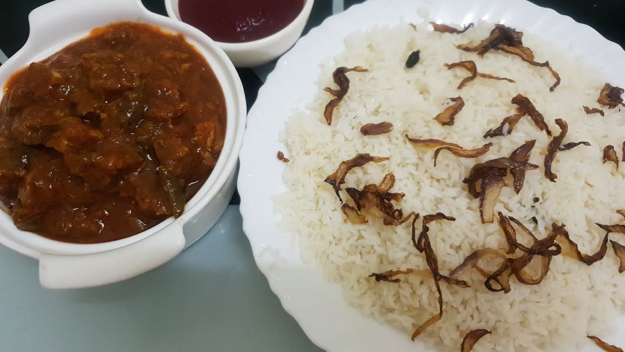 Ghee rice with beef roast