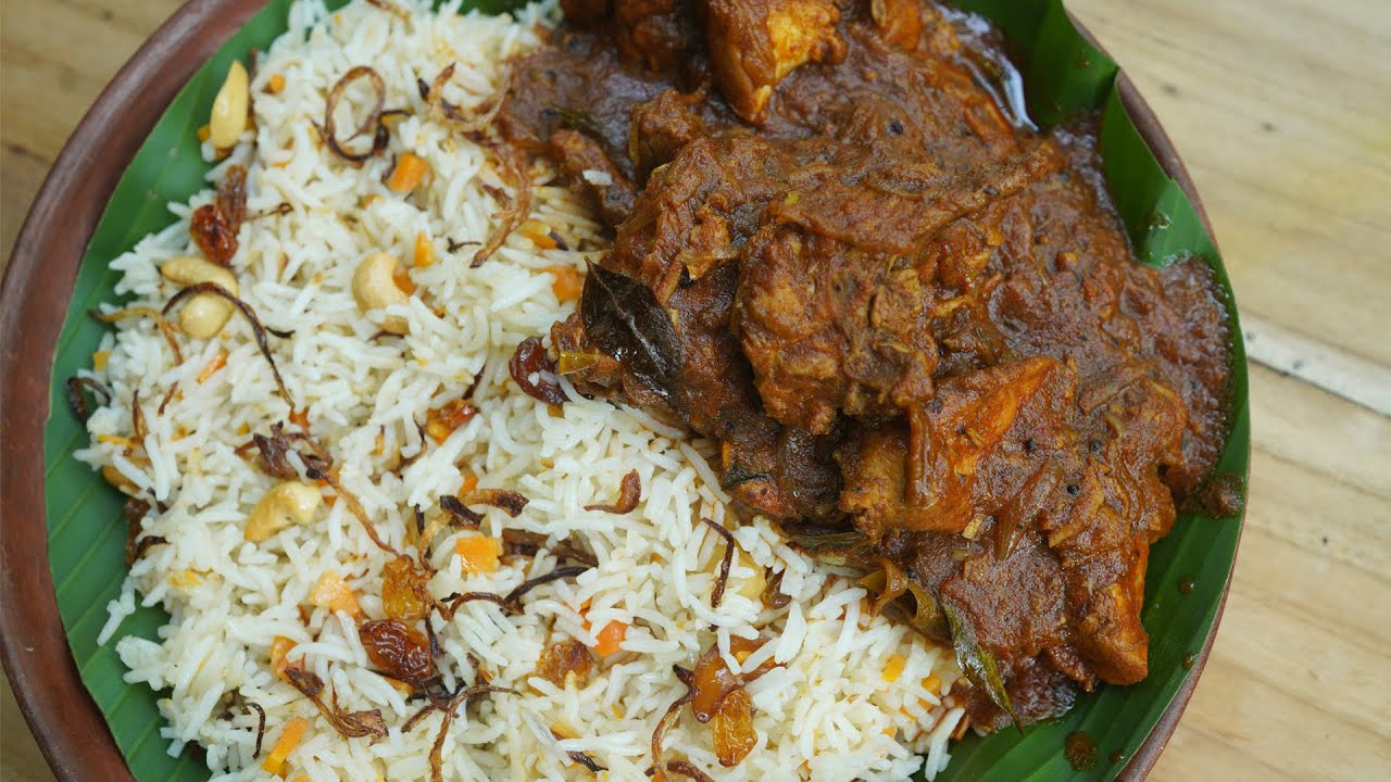 Ghee rice with chicken roast