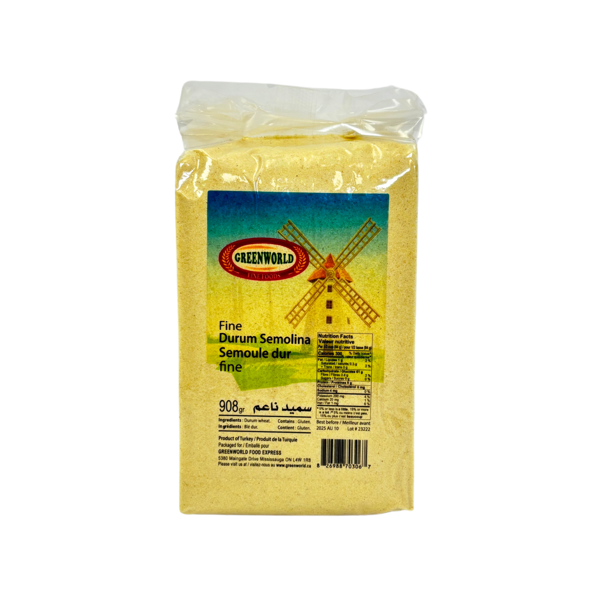 G.W Durum Semolina Fine 908G