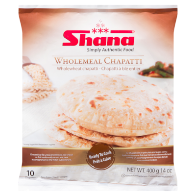 Shana Wholemeal Chapatti 10 Wholewheat Chapatti 400 g