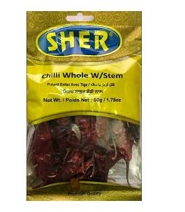 Sher Chilli Whole W/Stem 5Ogm
